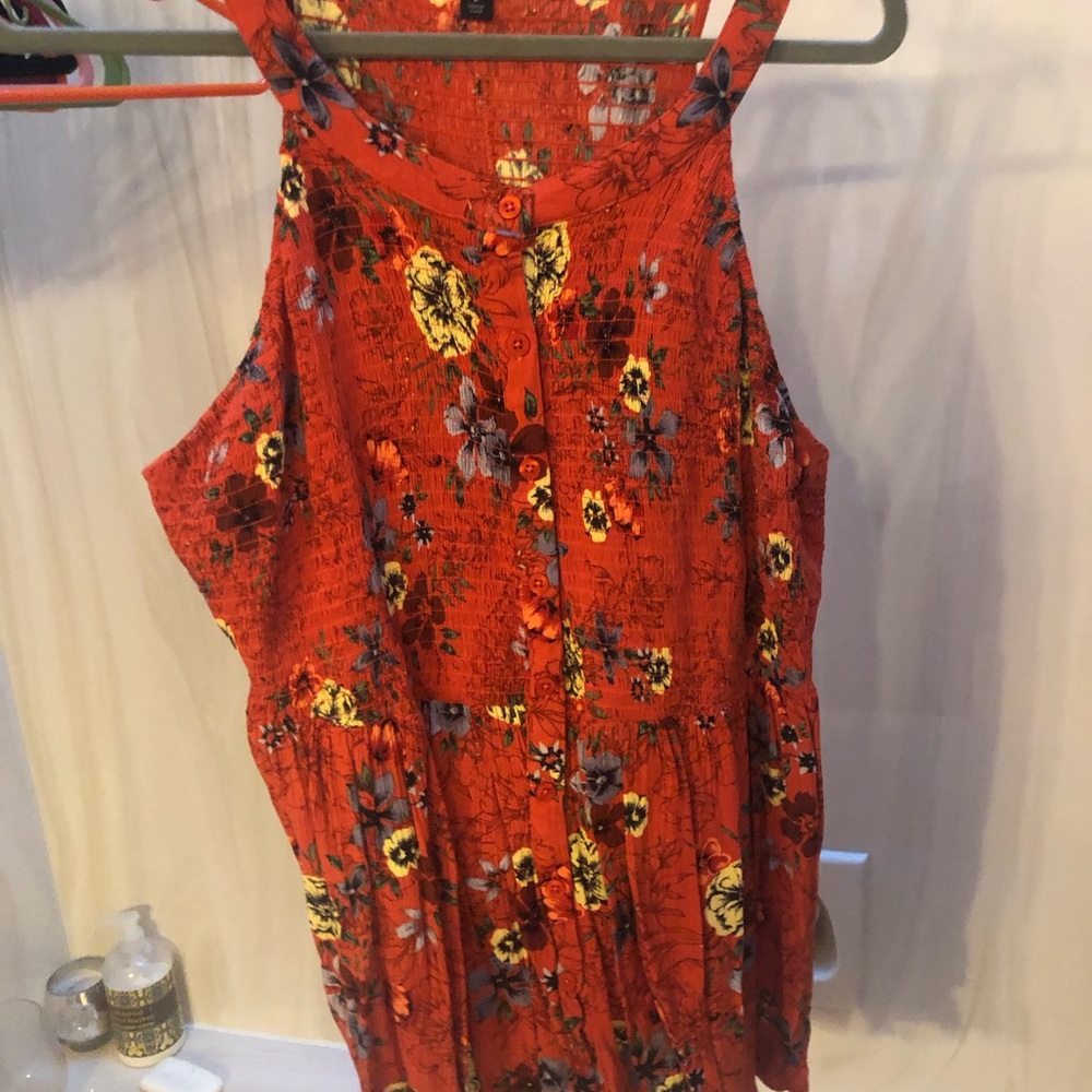 Torrid smocked goddess neck tank top